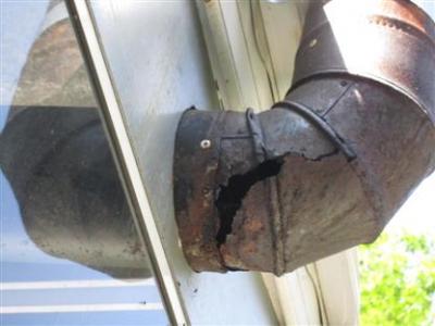 flue corroded